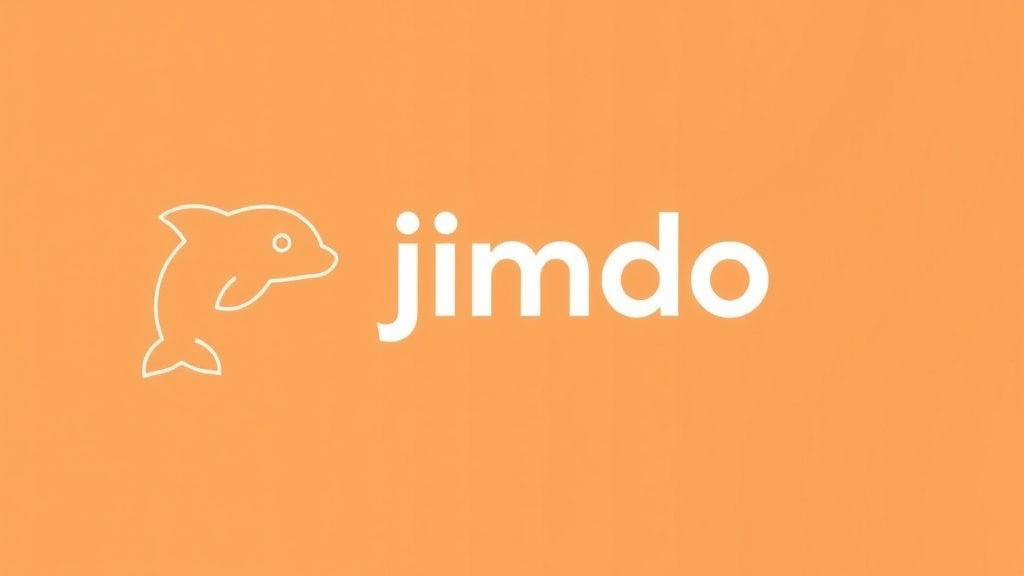 Jimdo Dolphin-Logo mit Screenshot der Benutzeroberfläche, die die automatisierte Website-Erstellung und Anpassungsmöglichkeiten für Nutzer zeigt.