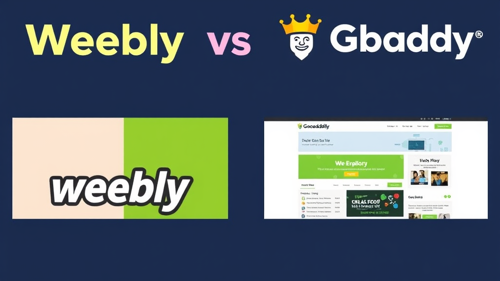 Vergleich von Weebly und GoDaddy: Weebly bietet anpassbare Vorlagen und einen Drag-and-Drop-Editor, während GoDaddy eine einfachere, kategoriengebundene Auswahl hat.