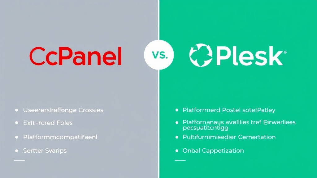 Vergleich von cPanel und Plesk als Hosting-Control-Panels, inklusive Benutzeroberflächen, Plattformkompatibilität und Leistungsoptimierung für Serververwaltung.