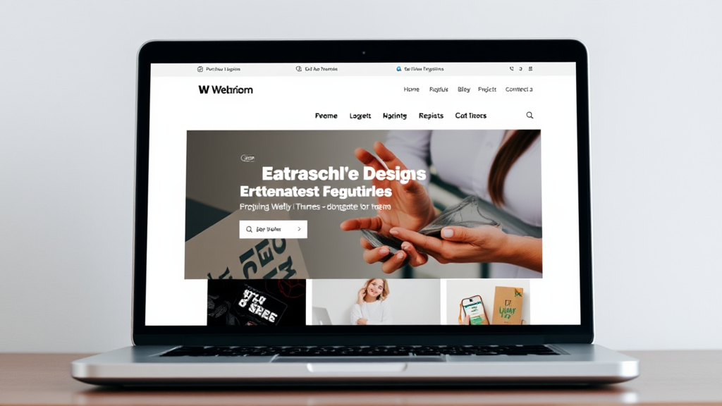 Website-Anzeige mit einem Premium-Weebly-Theme, das ein individuelles Design, erweiterte Funktionen und responsive Layouts auf einem Laptop-Bildschirm zeigt.