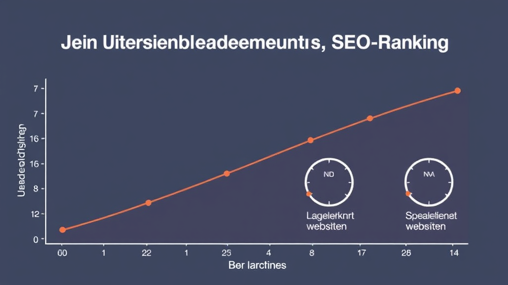 Grafik, die den Zusammenhang zwischen Ladezeiten, Benutzererfahrung und SEO-Ranking veranschaulicht, mit Diagrammen und Symbolen für schnelle und langsame Webseiten.