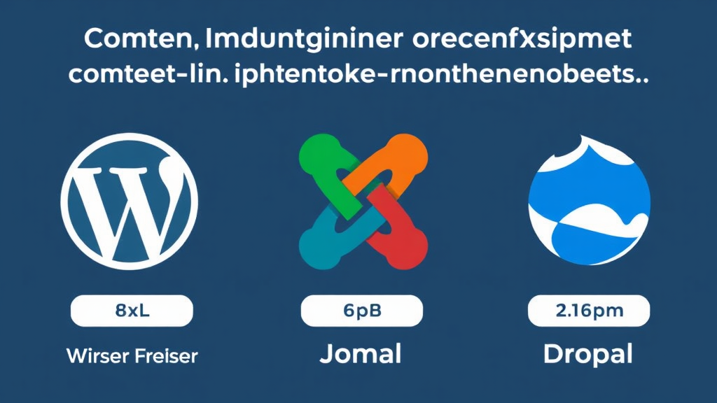 Grafik mit den Logos von WordPress, Joomla und Drupal, die die Benutzerfreundlichkeit und Einarbeitungszeiten der drei Content-Management-Systeme vergleicht.
