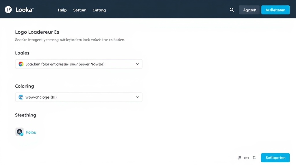 Screenshot der Looka-Plattform, die die Benutzeroberfläche zur Logoerstellung zeigt, mit Anpassungsoptionen für Farben und Schriftarten.